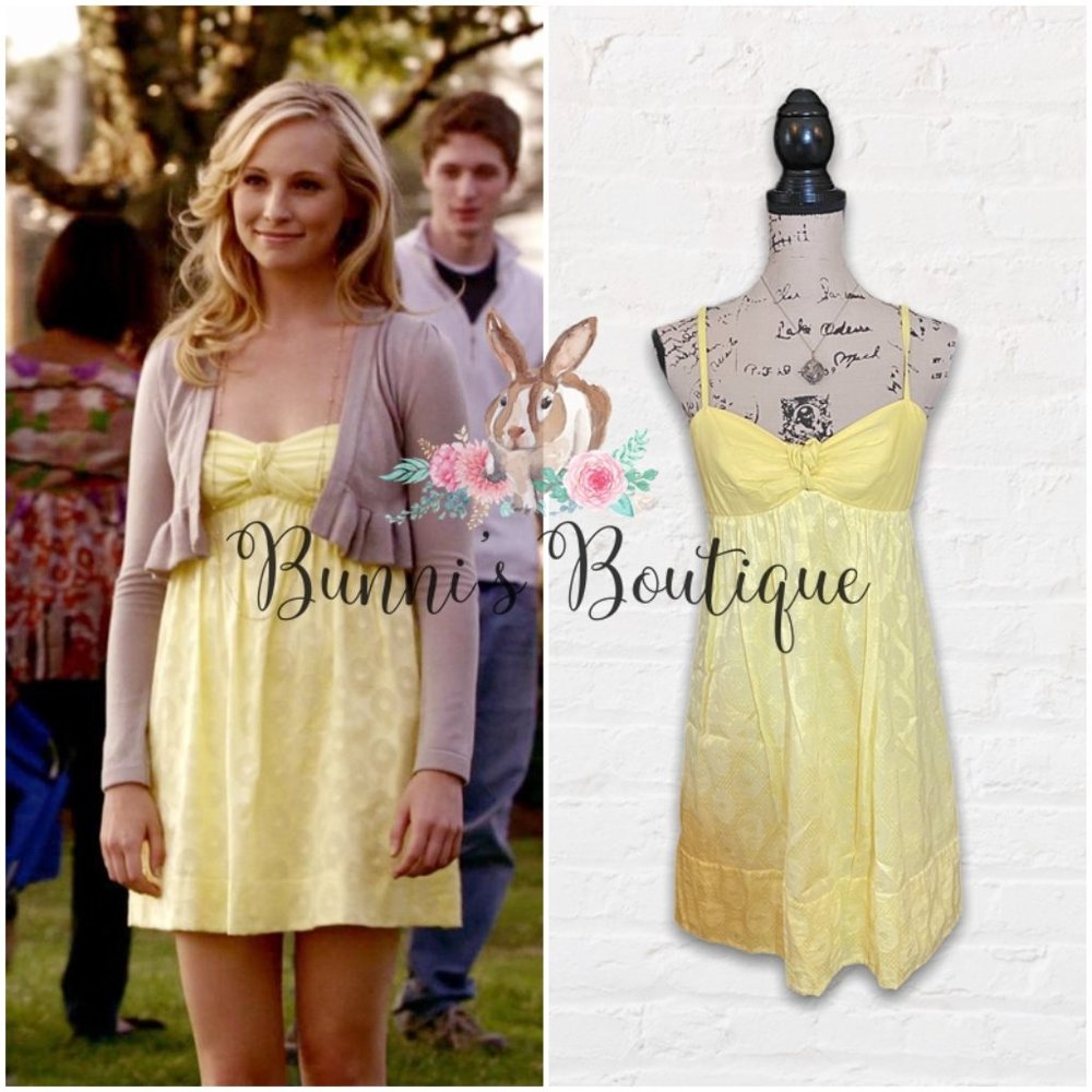 Caroline Forbes' Bcbgmaxazria Yellow Sundress
